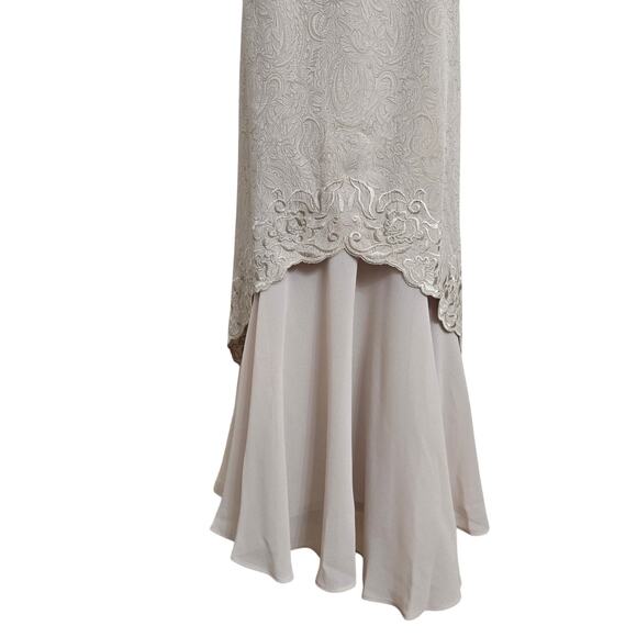Danny & Nicole Vtg Y2K Romantic Fem Cottage Embroidered Sheer High Low Dress 10 - Picture 5 of 12